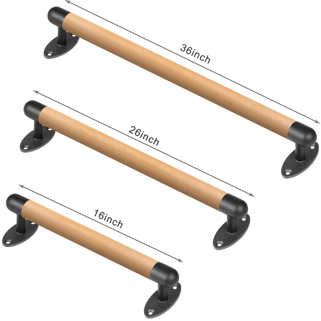 36 Inch Wood Handrail Indoor Stairs Handrail Wall Mount Handrail