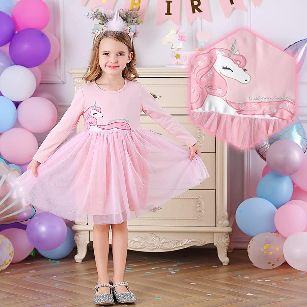 Girls Tutu Dresses Toddler Winter Long Sleeve Party Tulle Dresses