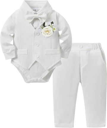 Baby Boy Baptism Outfit Suit Set Formal Infant Tuxedo