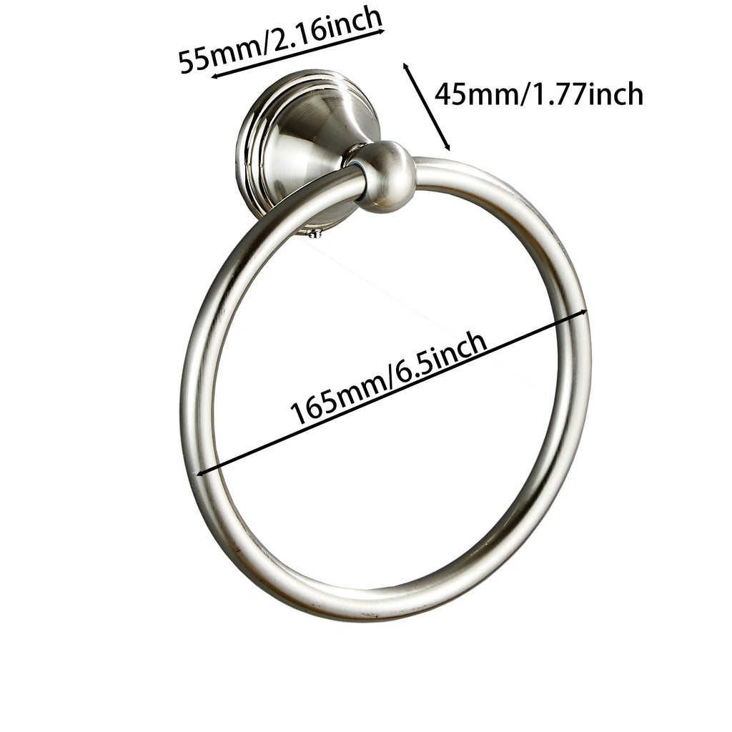 Towel Ring, Brushed Nickel Hand Towel Holder 2 Pack, Bathroom Accessories and Towel Racks Wall Mount