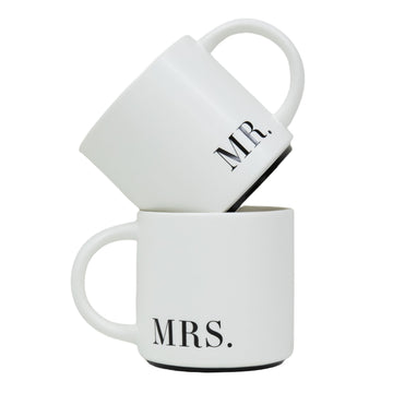 Wedding Gifts for Couples, Ceramic Mug Set, Mr and Mrs Gift, Ideal Gift for Bridal Shower (MR. & MRS.)