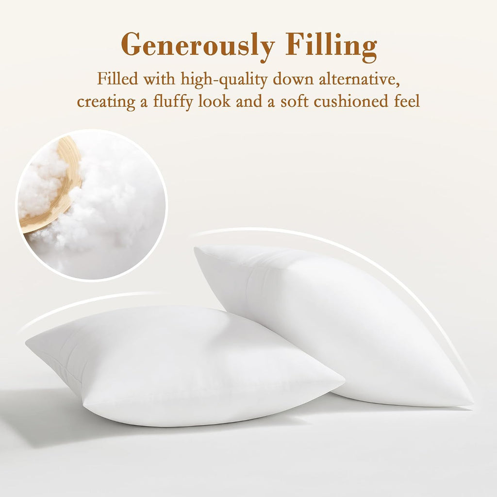 12x20 Pillow Inserts, 2 Pack Fluffy Lumbar Pillows Filled with Plump Stuffer, Rectangle Decorative Pillows for Couch - Set of 2