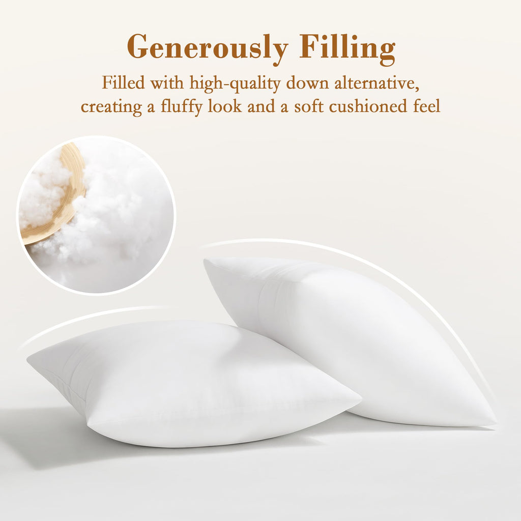 Euro Pillow Inserts, Pack of 1, 26x26 Inch Fluffy Soft Throw Pillow Inserts Filled with Plump Stuffer, Square