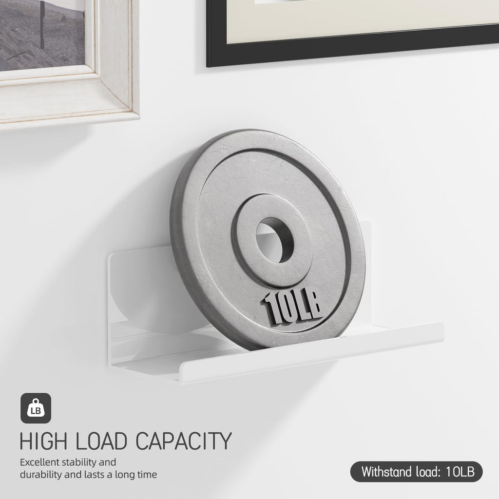 Acrylic Floating Wall Shelves Set of 2, 12 Inch White