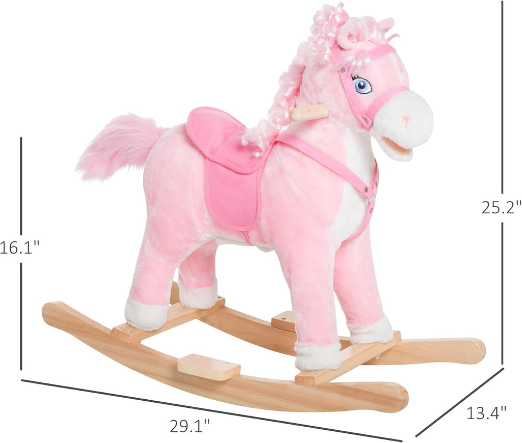 Kids Ride on Rocking Horse with Realistic Sounds for 3 Years Old