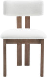 Dining Chairs Set of 2, Faux Fur Upholstered Dining Room Chairs with Wood Legs, White
