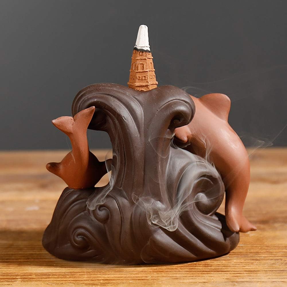 Backflow Incense Burner Waterfall Incense Burner Backflow Incense Burner Dolphin Ornament Backflow Incense Burner