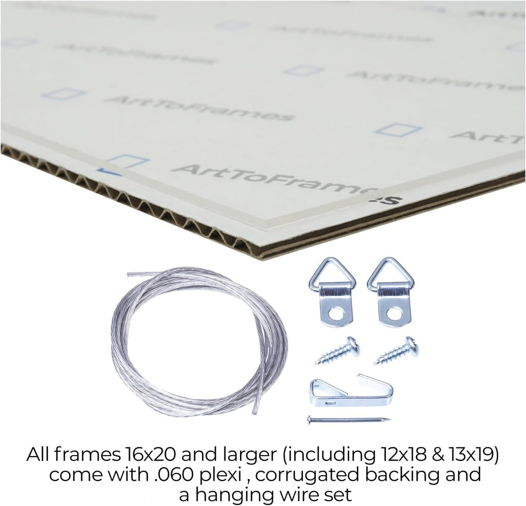 24x36 Inch Gold Picture Frame, This 0.7500 Inch Custom Poster Frame is Gold Bamboo - Comes with Acrylic and