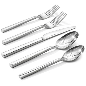 Silverware Set for 8, 40Pcs Flatware Set, Square Handle Stainless Steel