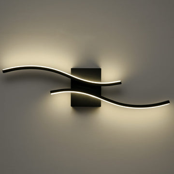 Modern LED Wall Sconce, Minimalist Industrial Black, 24"