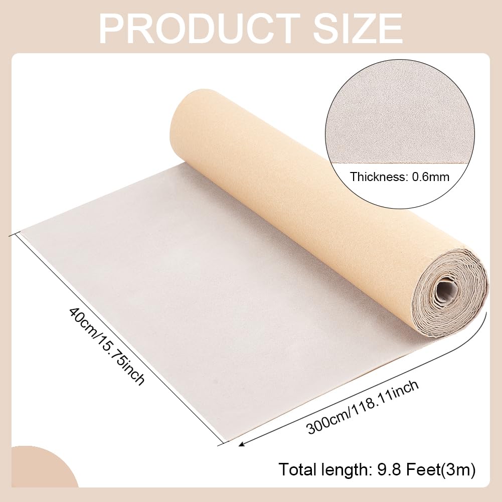 15.7 x 118inch Antique White Self Adhesive Velvet Flocking Sheet Velvet Fabric Roll Drawer Liner for Jewelry Box