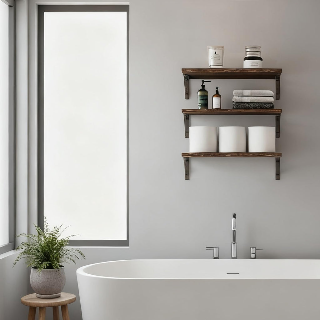 Wall Floating Shelves Decor (Brown, Set of 3, 16.5 Inch)