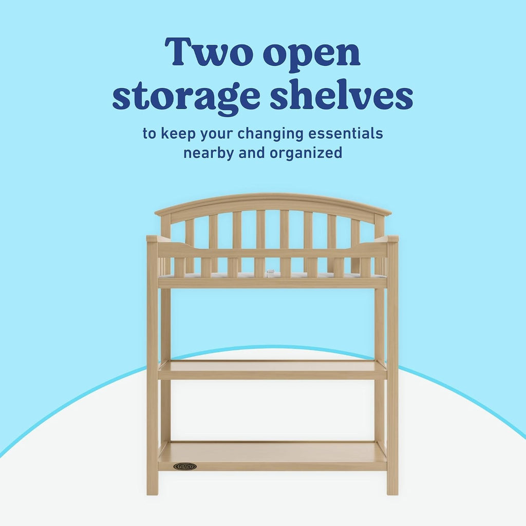 Changing Table with Water-Resistant Changing Pad, Driftwood | GREENGUARD Gold Certified Nursery Changing Table