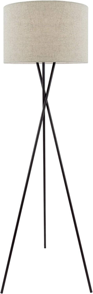 Sadie 60" Modern Tripod Floor Lamp with Honey Beige Linen Drum Shade