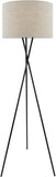 Sadie 60" Modern Tripod Floor Lamp with Honey Beige Linen Drum Shade