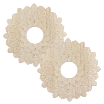 Round Carved Ceiling Medallions,Unfinished for Indoor Light Decor