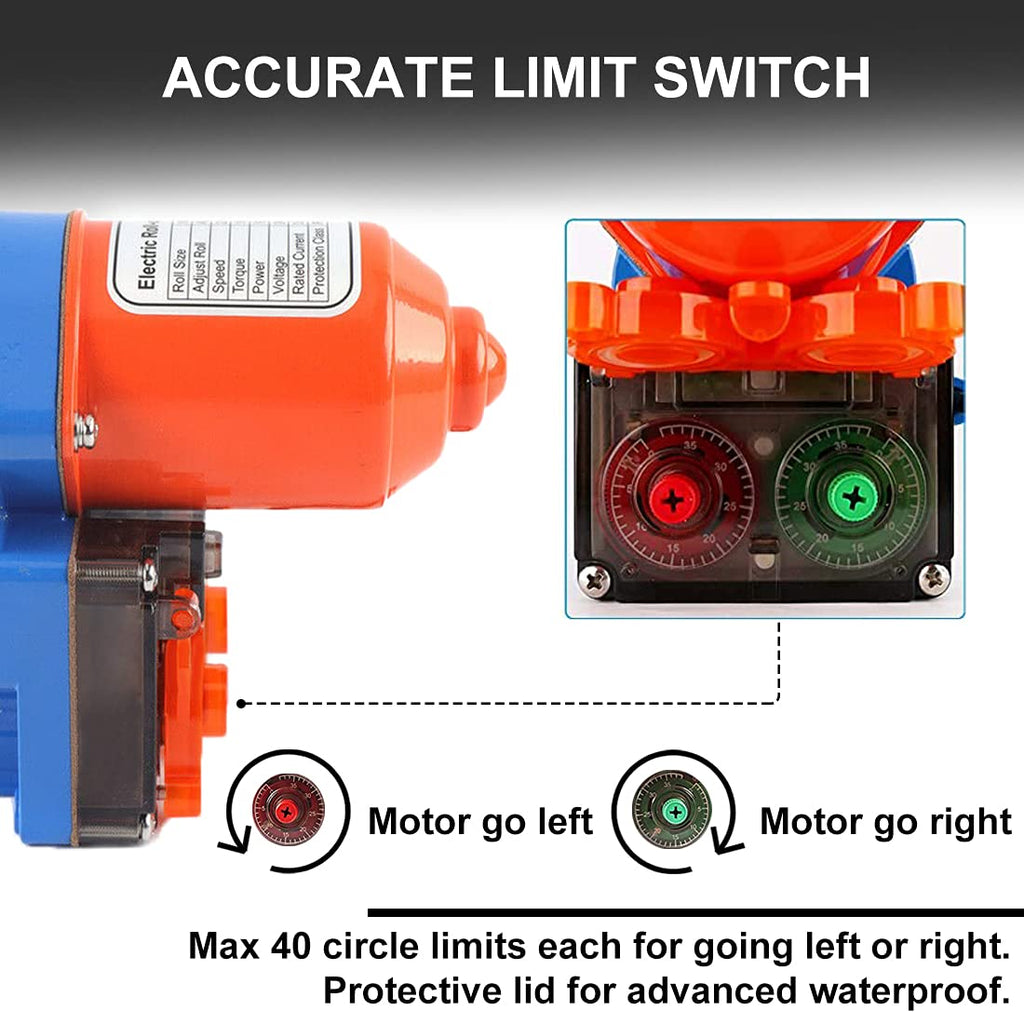 Greenhouse Roll Up Motor and Creeper (2 Pack) + Intelligent Thermostat Controller Electric Box ( to DC24V) for