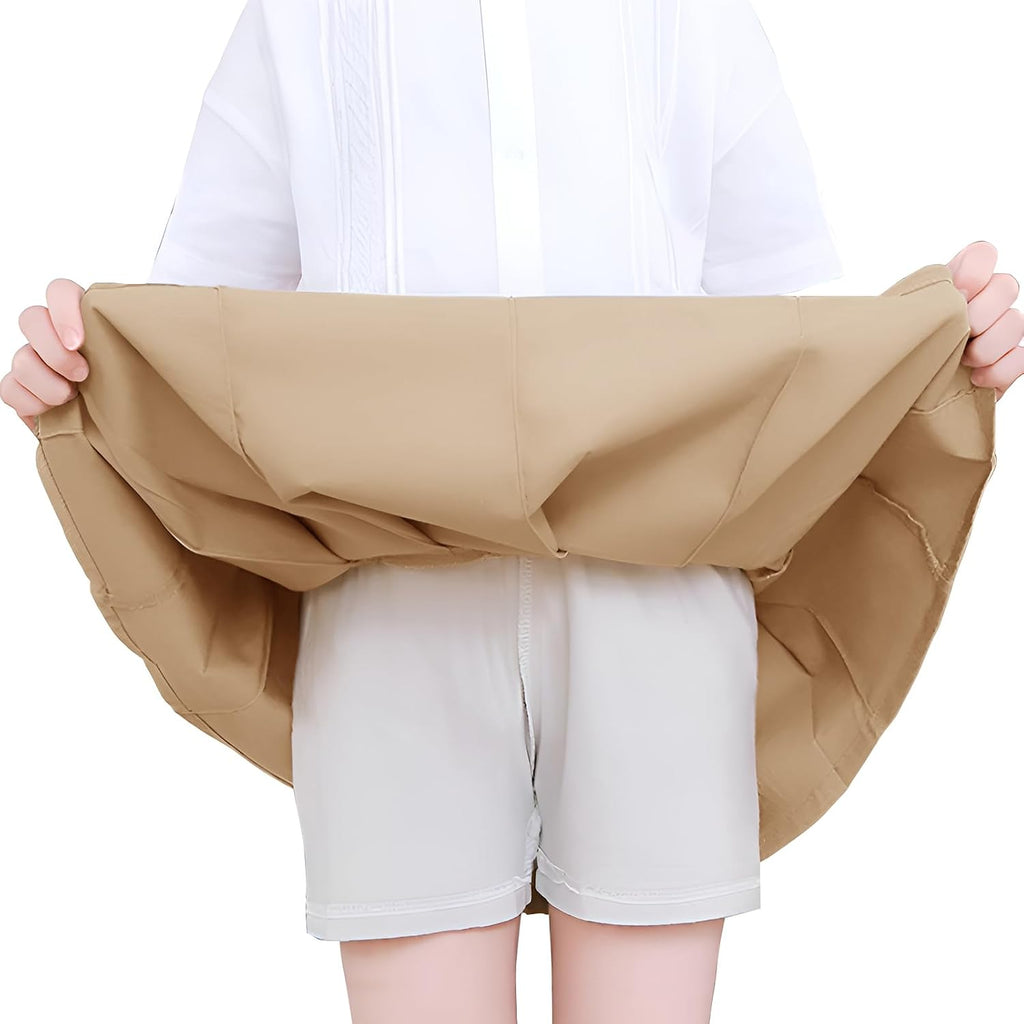 Skorts for Girls School Uniform Skirts Pleated Scooter Skirt with Shorts Pull On Kids Skort with Elastic Waistband
