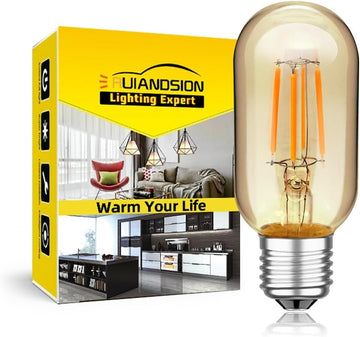 3V T45 Amber LED Bulb E27 Base for Vintage Lamps Retro 1 Pack