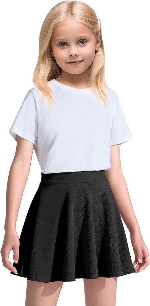 Girls Casual Mini High Waist Flared Pleated Skater Uniform Skirts