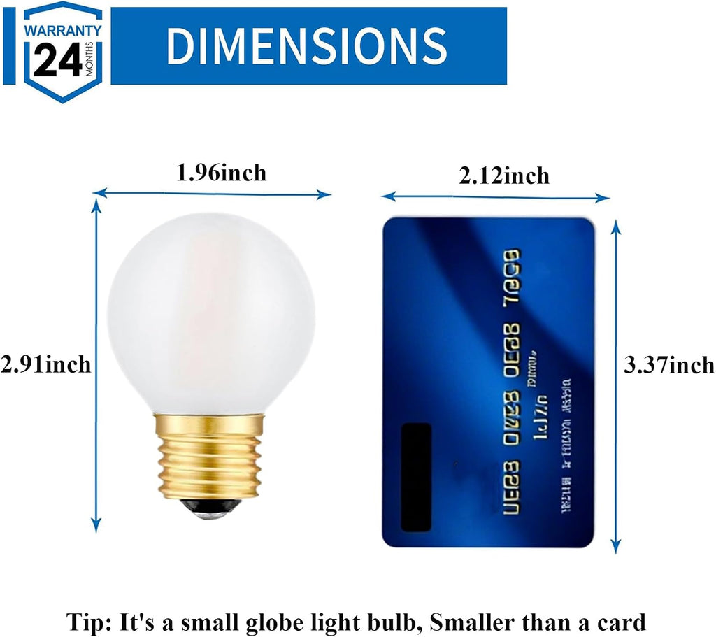 E26 LED Bulb 60 Watt Dimmable Frosted Globe Light Bulbs