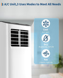 8,000 BTU Portable Air Conditioner, 3-in-1 Portable AC Unit with Remote Control, Cool