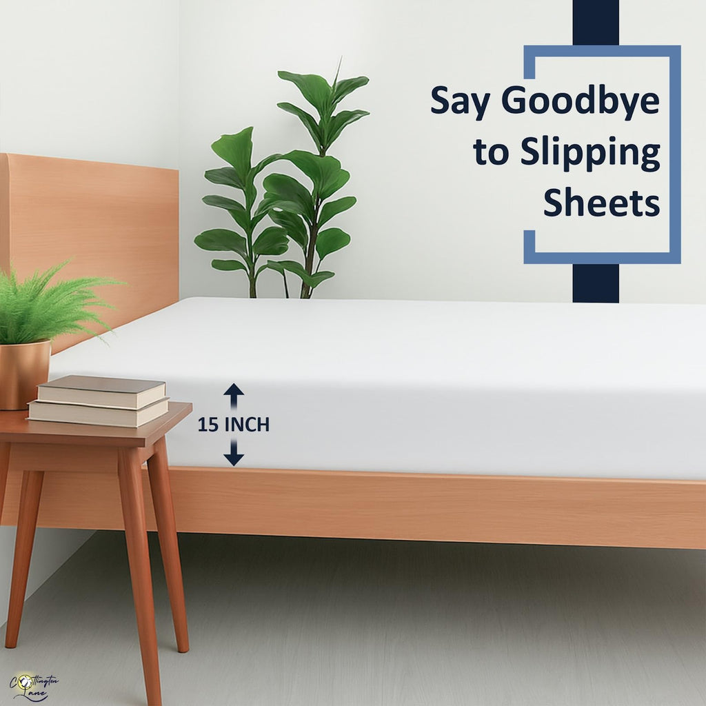 1 Piece Olympic Queen Fitted Sheet, Soft Brushed Microfiber, White