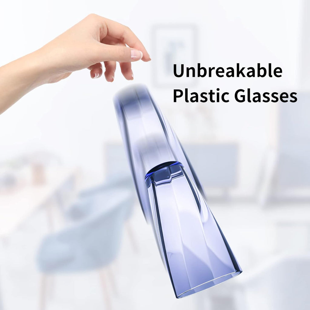 Unbreakable Plastic Cups Plastic Highball Drinking Glasses Tumbler, Large Water Tumbler Set (Set Of 6, 25 Oz)