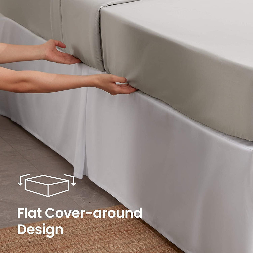 Full Size Bed Skirt 600 TC Egyptian Cotton 16 Inch Drop Easy Fit - Bed Skirt for Full 54x75 Inch Beds - Center &
