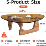Modern Glass Coffee Table, Mid Century Small Coffee Table