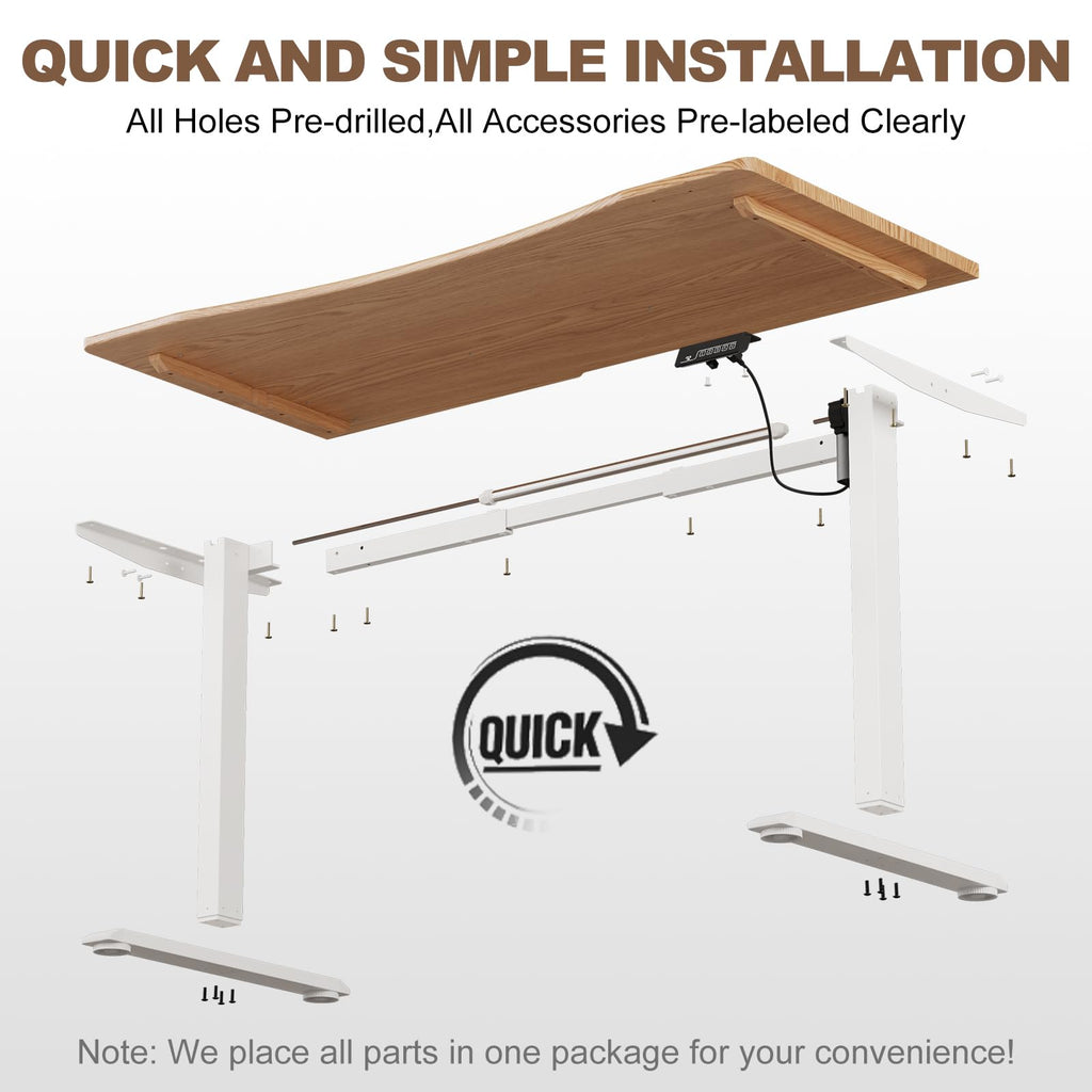 Solid Wood Electric Standing Desk, 55"x23.6" Oak Standing Desk