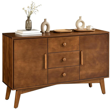 47.3'' Mid Century Modern Sideboard Buffet 2-Door Storage Cabinet, Walnut