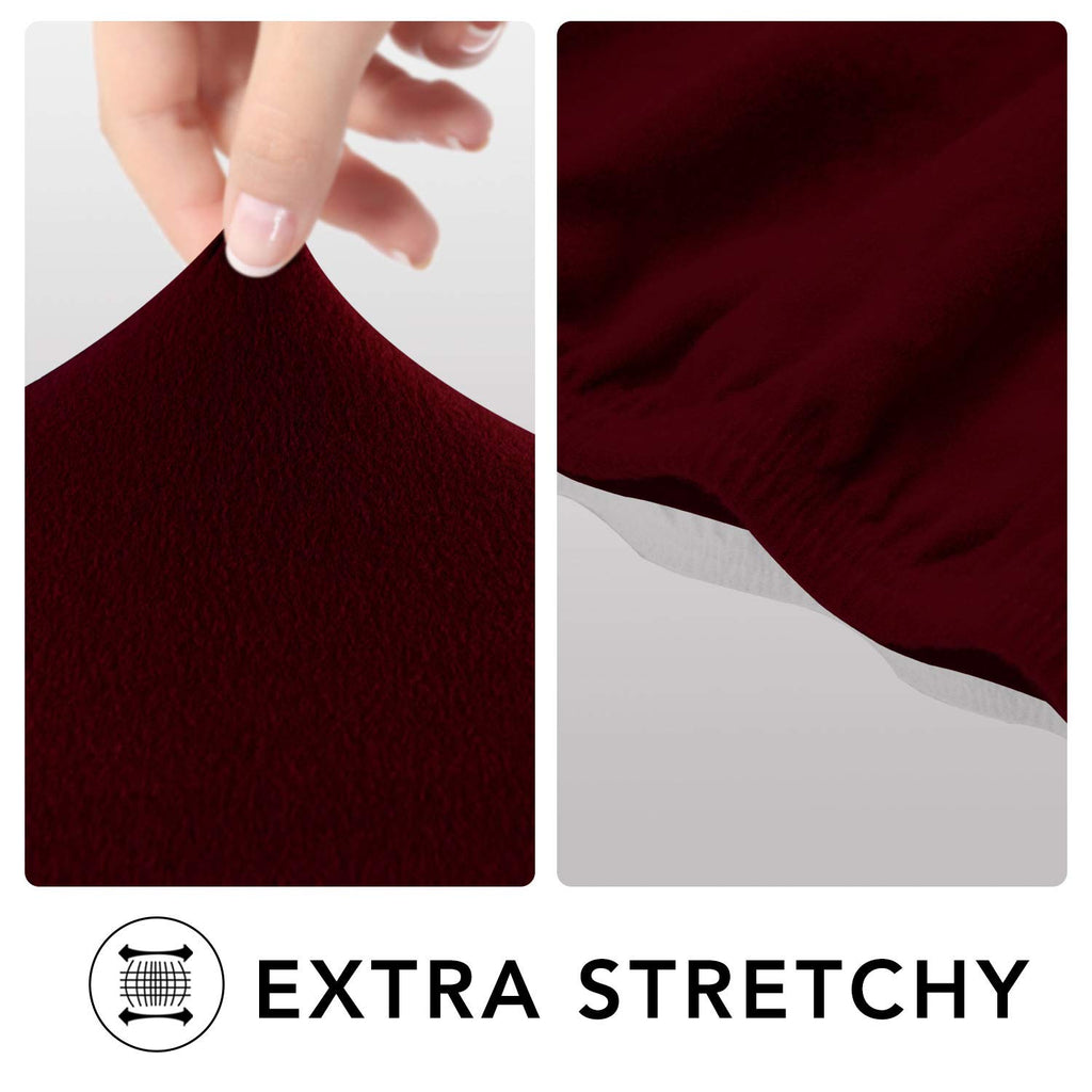 Stretch Oversized Couch Covers Fleece Sofa Slipcovers Wine