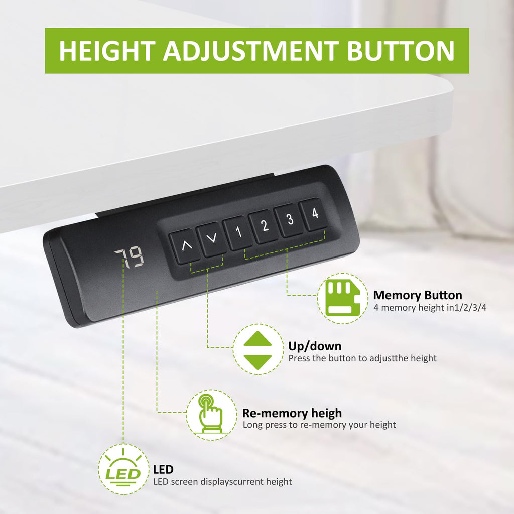 63x24 Inch Electric Standing Desk with Mouse Pad, White