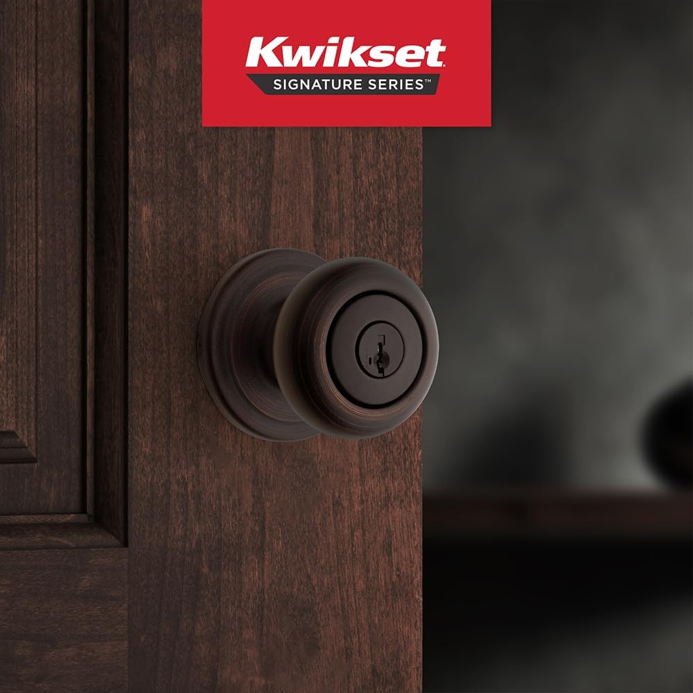 Hancock Entry Door Knob with Lock and Key, Secure Keyed Handle Exterior, Front Entrance and Bedroom, Venetian Bronze