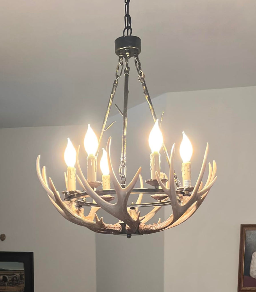 Rustic Antler Chandelier 6-Light