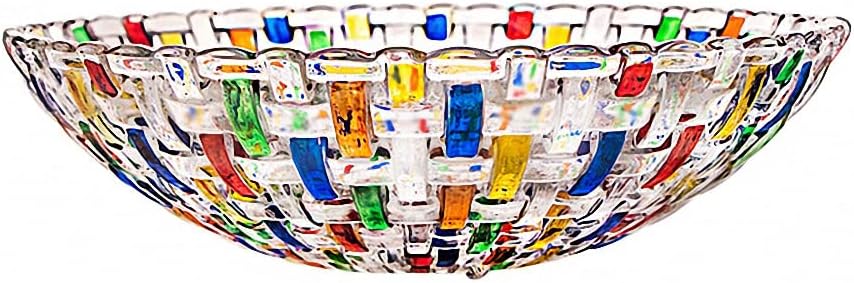 Hand Painted Colorful Woven Glass Crystal Salad & Fruit Bowl Decoration,Centerpiece ,Wedding Decor, Fruit, Snack