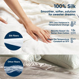 All-Season Silk Comforter, Quilt and Duvet Insert for Hot Sleepers, 100% Silk Fill with 100% Cotton 