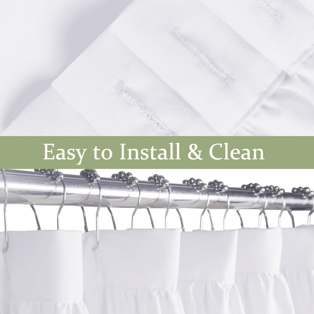 Farmhouse Ruffle, White, 72 x 72 in