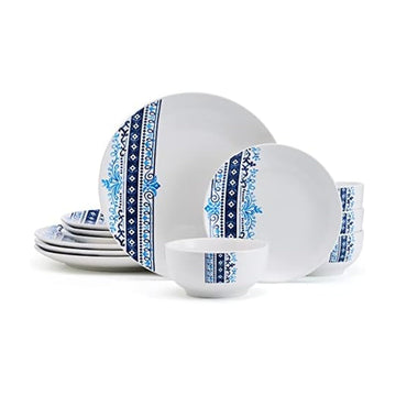 Michele 12 Piece Dinnerware Set, Service for 4, White
