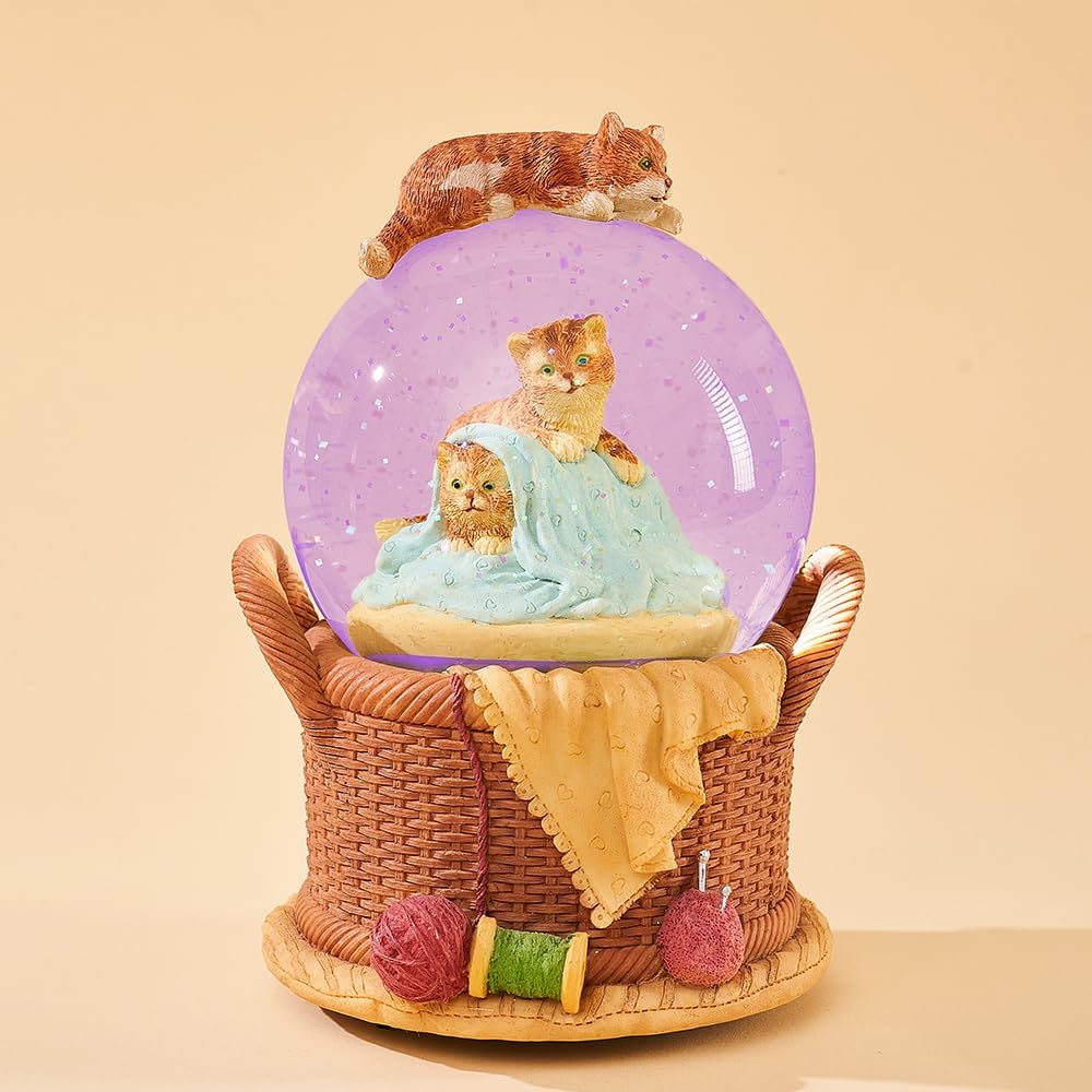 Cat Snow Globe Birthday Music Box Birthday Xmas Gifts for Girl Women Sister