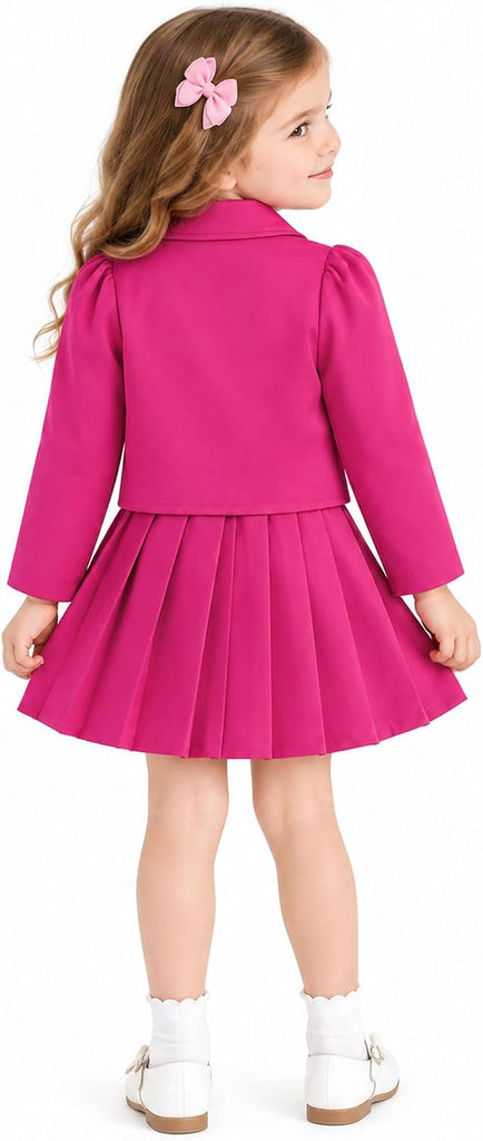 Girls 2 Piece Blazer Skirt Set Special Occasion Outfit -7