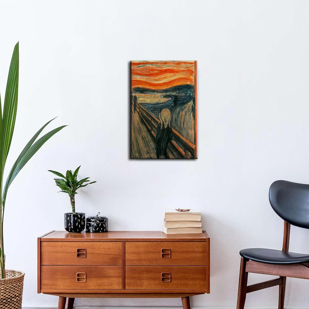 The Scream Painting Wall Art Famous Edvard Munch Vintage Bedroom Home Decor