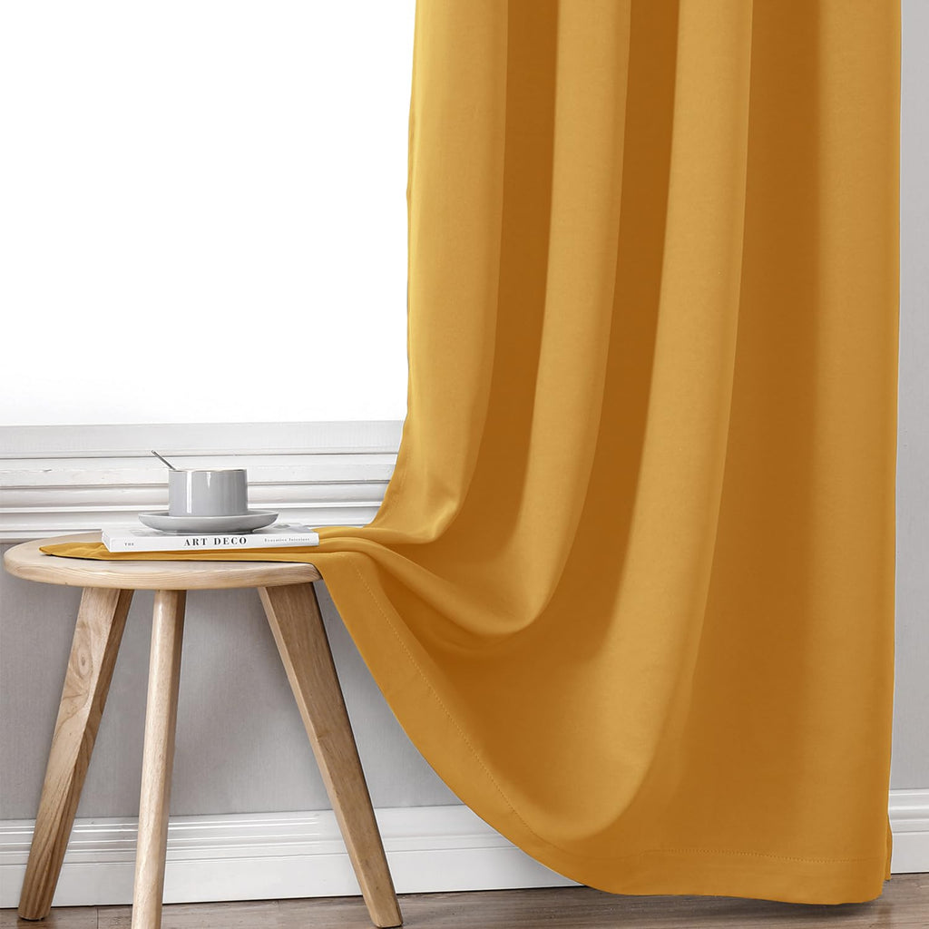 100% Blackout Curtains 102 Inches Long 2 Panels Set