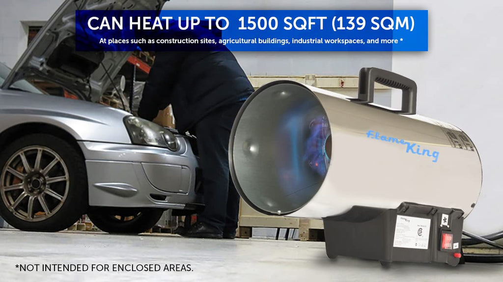 60,000 BTU Portable Propane Forced Air Heater Outdoor Great for Jobsite, Construction, Garage, Patio, Stainless Steel