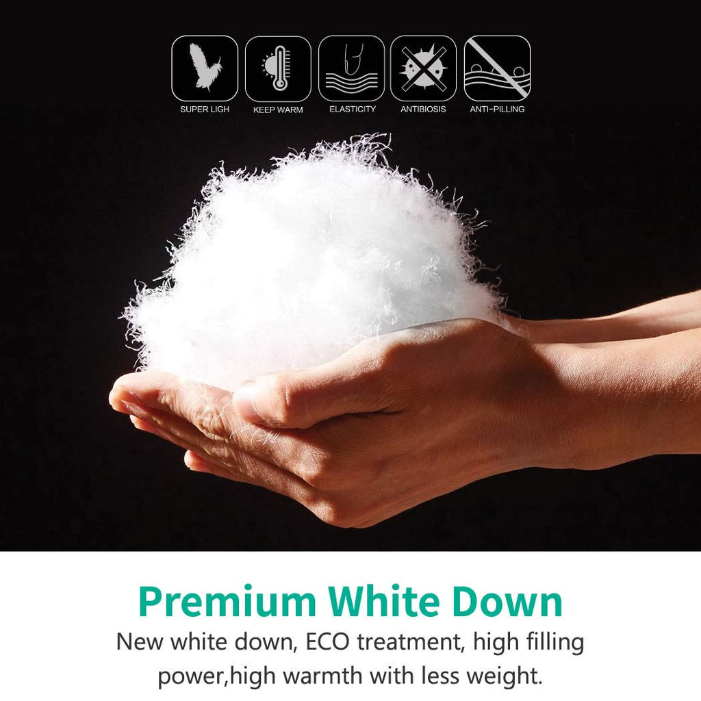 Oversized King Down Feather Fibers Comforter, Fluffy Duvet Insert