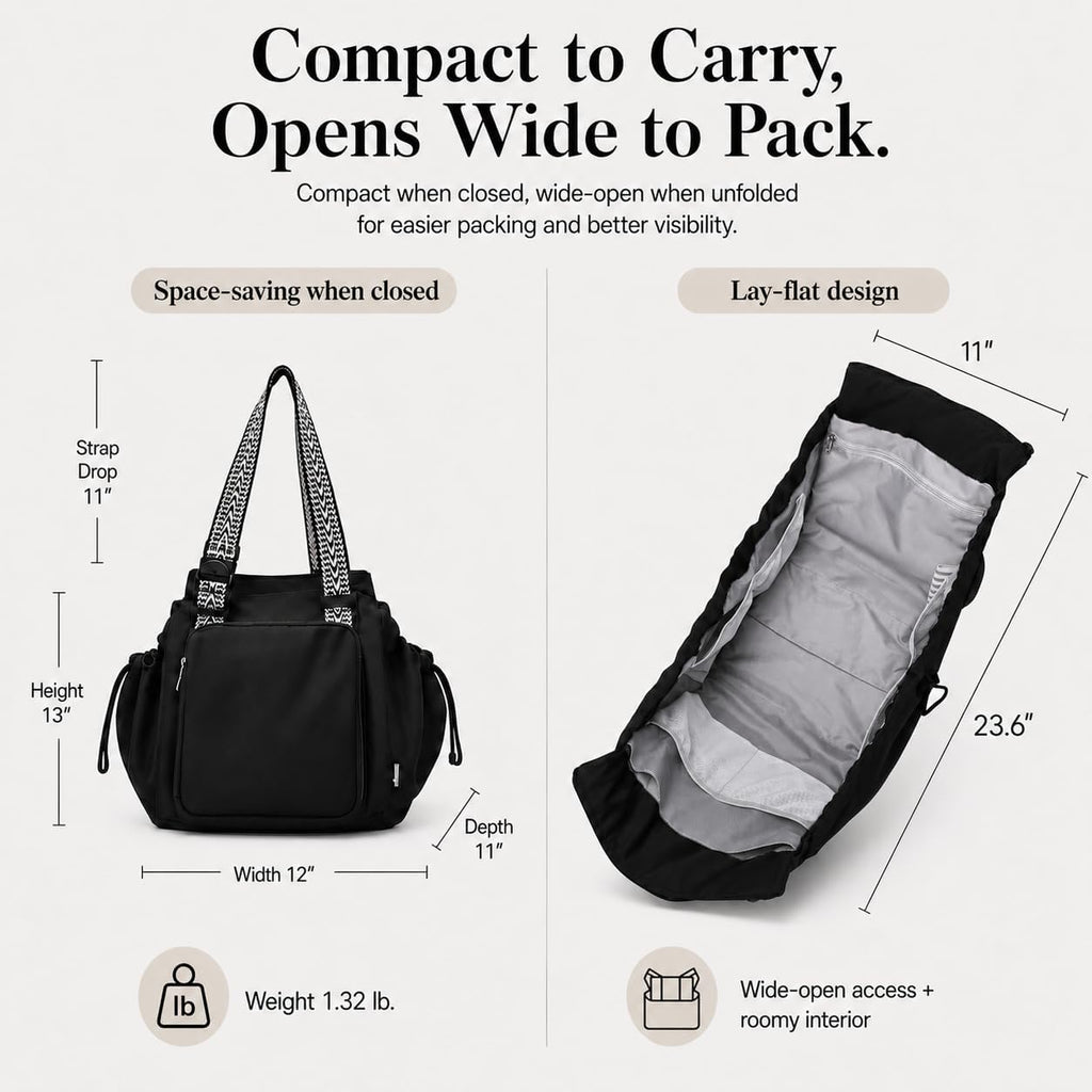 Everyday Bag Tote for Women, Spacious Diaper Bag with 16 Pockets, Durable Travel Bag, Sleek Work Shoulder Bag