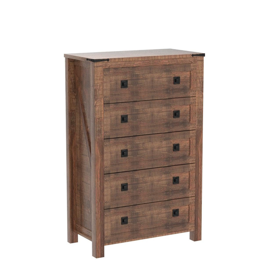 48" Tall Farmhouse 5-Drawer, Reclaimed Barnwood