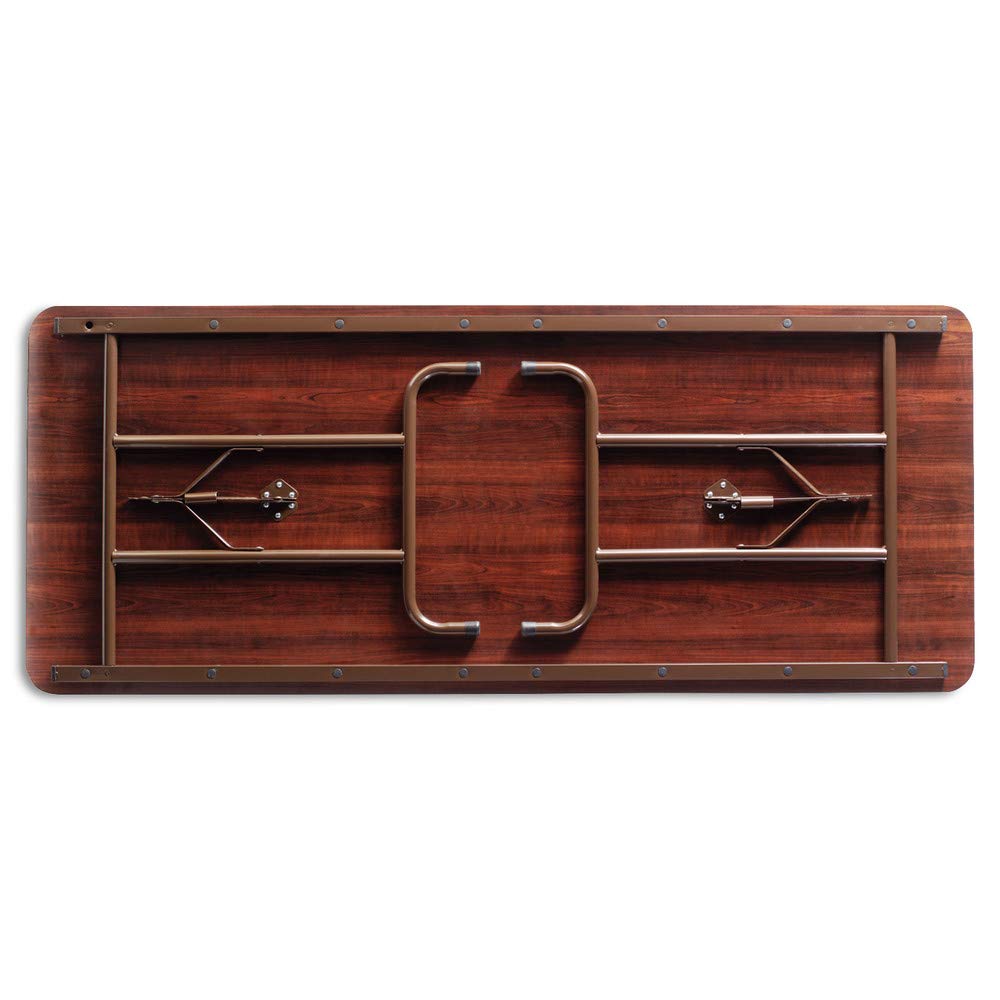 Wood Folding Table, Rectangular, 72" W x 30" D x 29" H, Mahogany