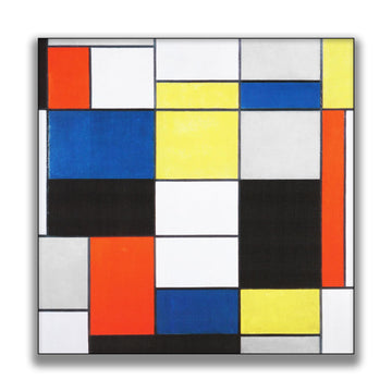Piet Mondrian Poster - red yellow blue poster - Famous Geometric Canvas Wall Art Decor - Art Creation Poster